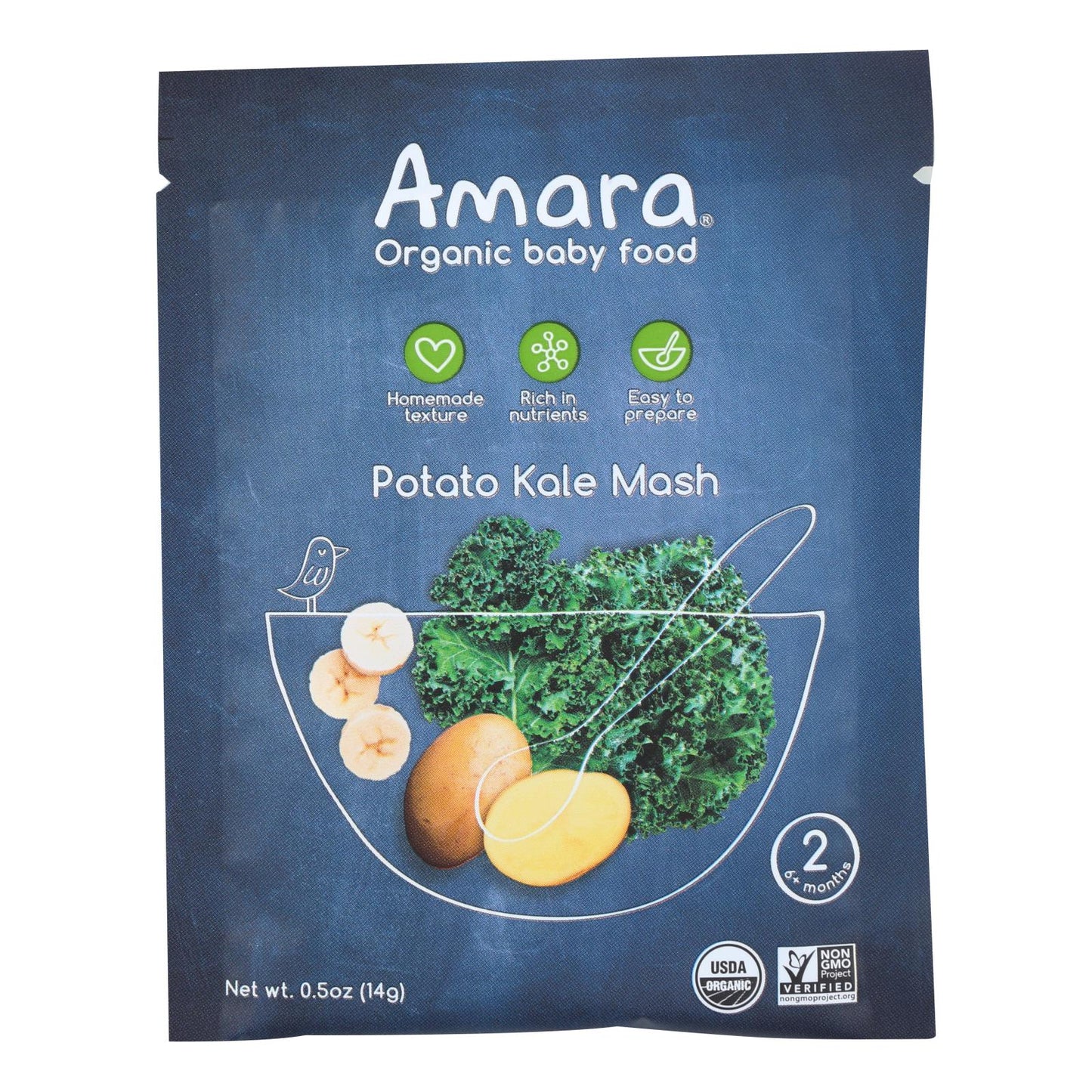 Amara Baby Food, Case of 7 - Potato Kale, .5 Oz Each