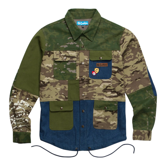 Cookies Backcountry Cotton Canvas Snap-Button Men Shirt Olive