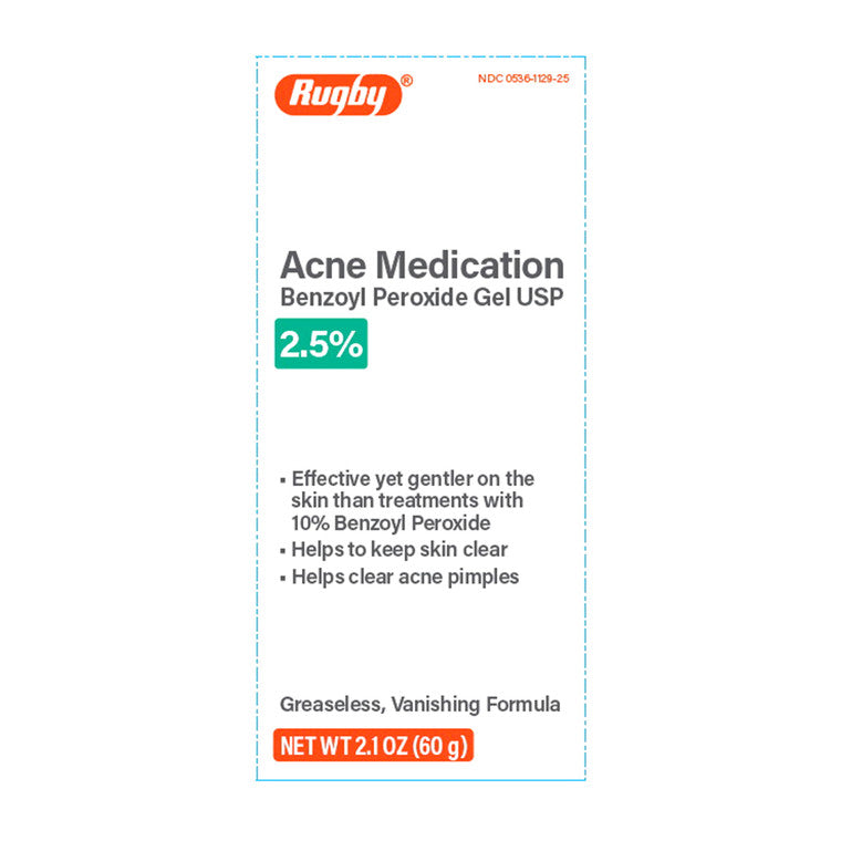 Rugby Acne Medication Benzoyl Peroxide Gel USP 2.5% By – 2.1oz