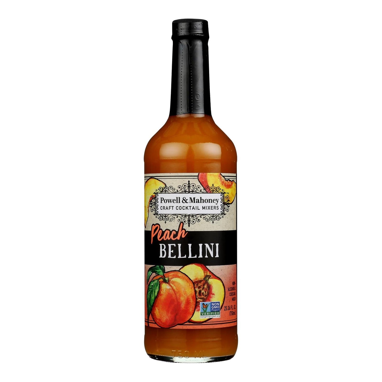 Powell & Mahoney Cocktail Mixers - Peach Bellini - Case Of 6 - 25.36 Oz.