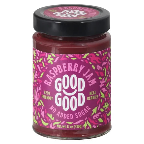 Good Good - No Sugar Raspberry Jam (6-Pack), 12 oz