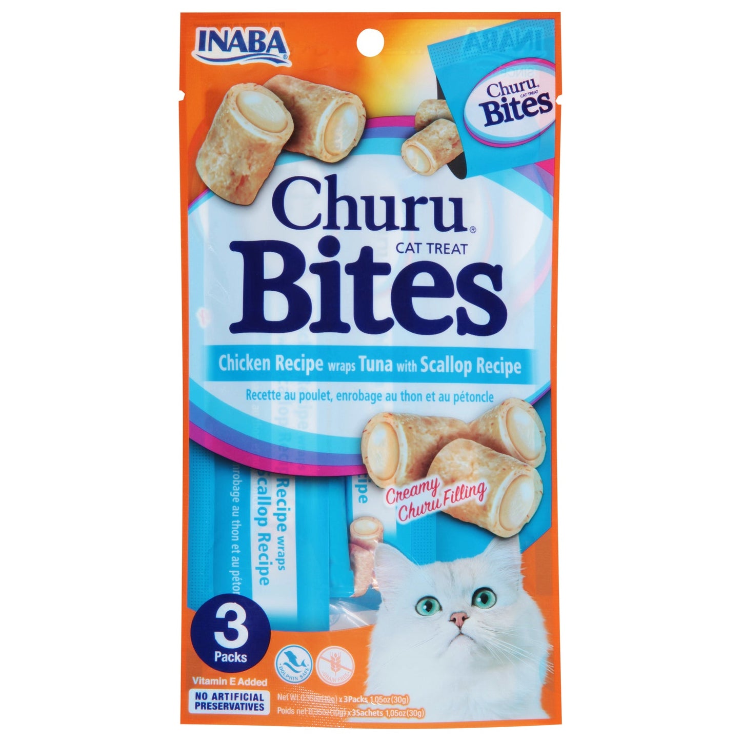 Inaba Chicken & Tuna Seafood Center Sclp Cat Treats 8.4 Oz