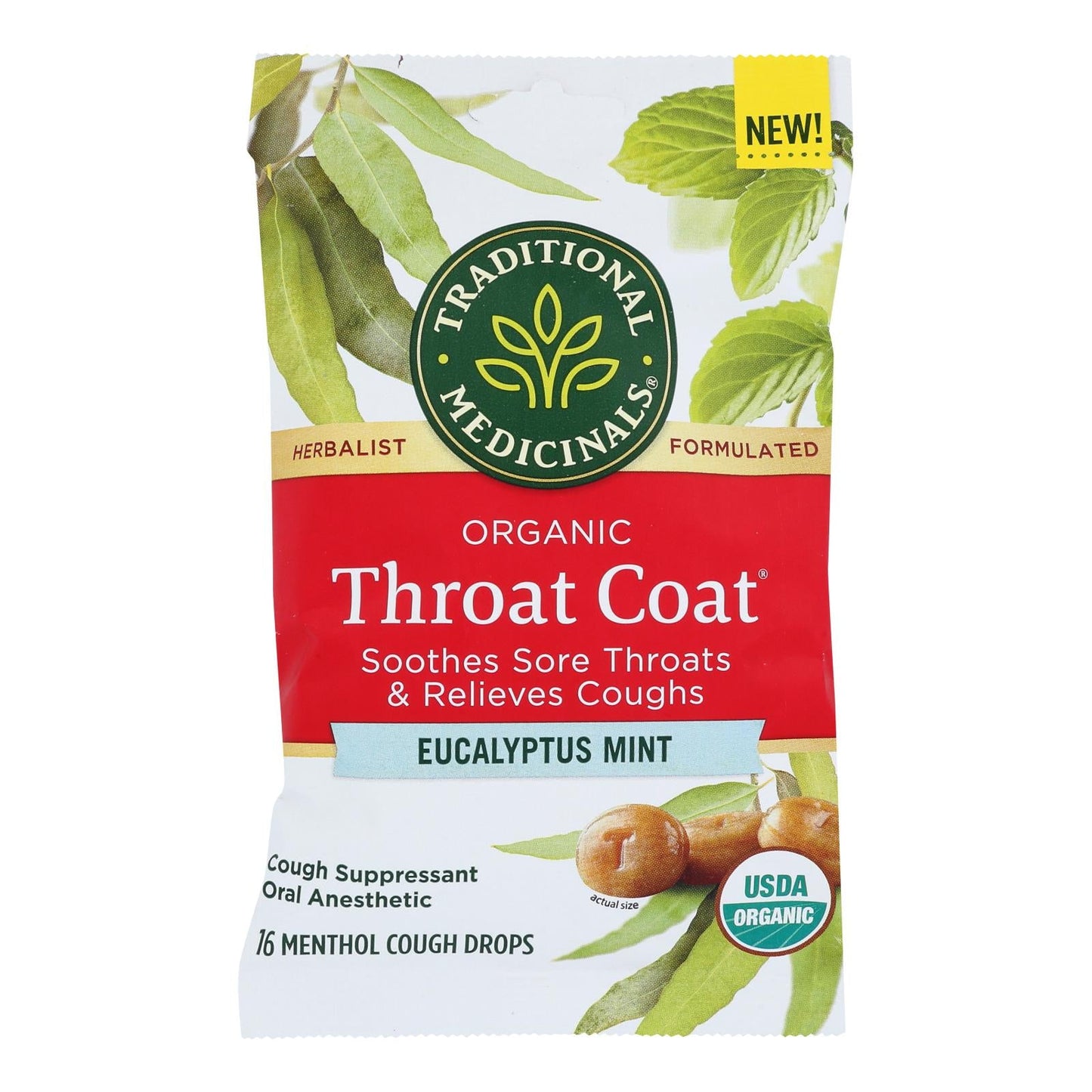 Traditional Medicinals Eucalyptus Mint Lozenges, 16 ct, Case of 12