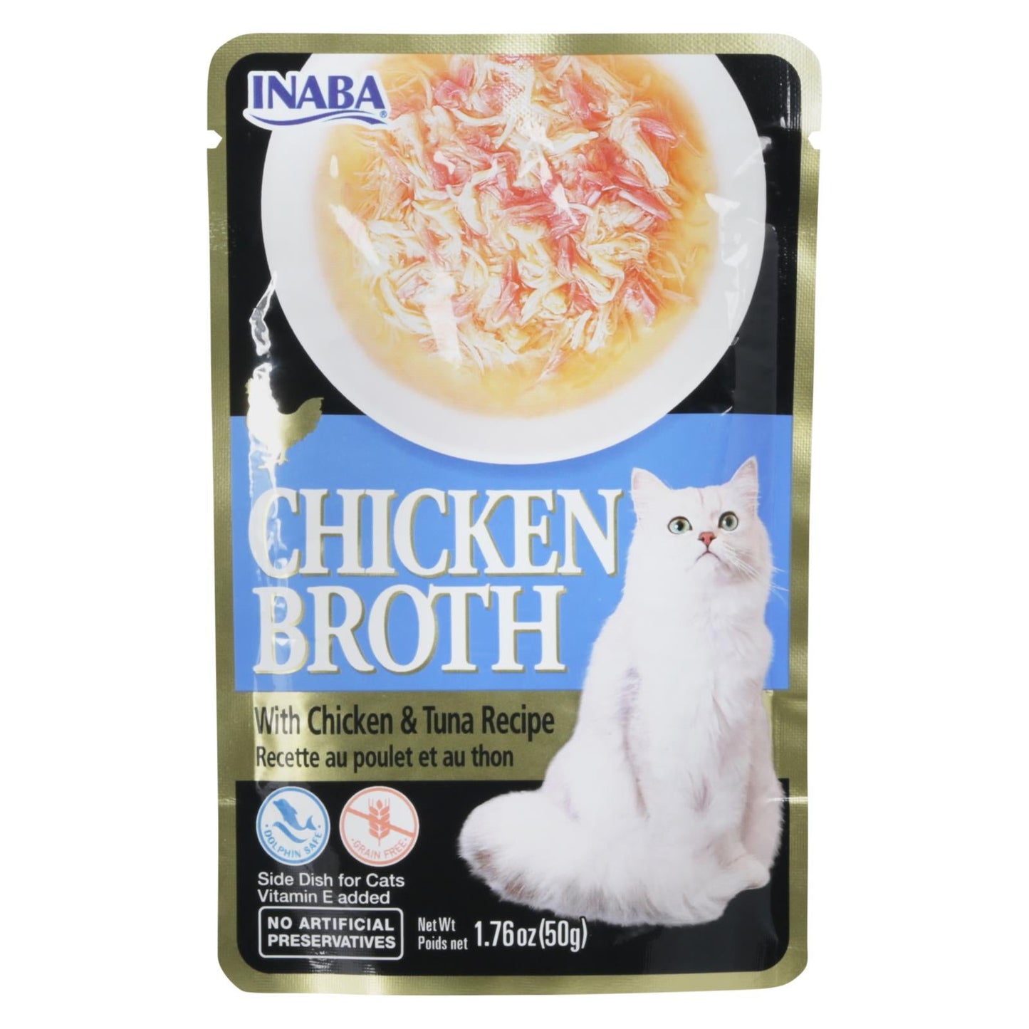 Inaba Chicken Tuna Broth Cat Food Supplement | 1.76 Oz, 8-Pack