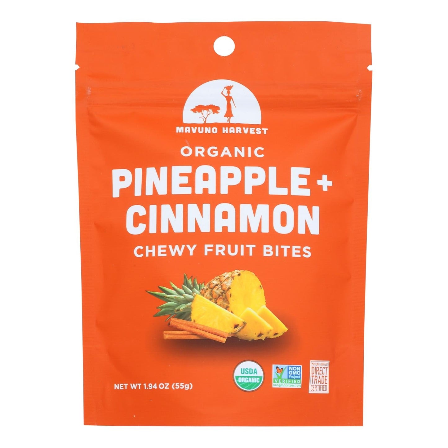 Mavuno Harvest Fruit & Bite: Papaya & Cinnamon - Case of 8 - 1.94 Oz Each