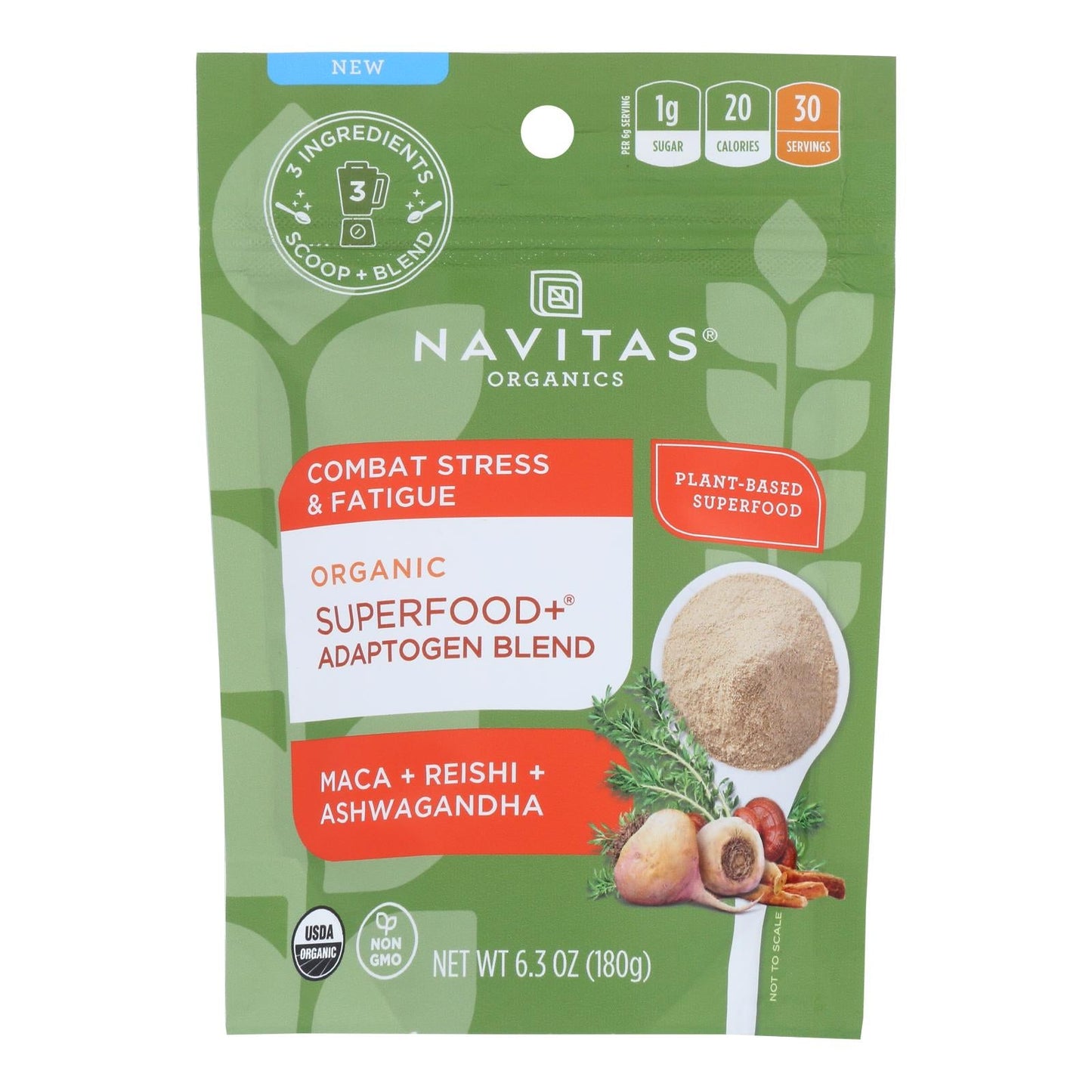 Navitas Organics Superfood Blend: 6.3 oz Adaptogenic Sprouted Superfoods, Case of 6