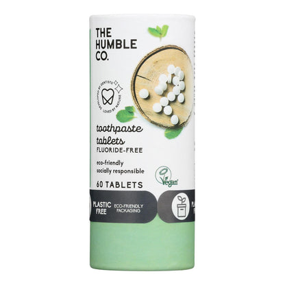 Humble Co Toothpaste Tablets Mint Fluoride Free 60 Ct - 6-Pack Case