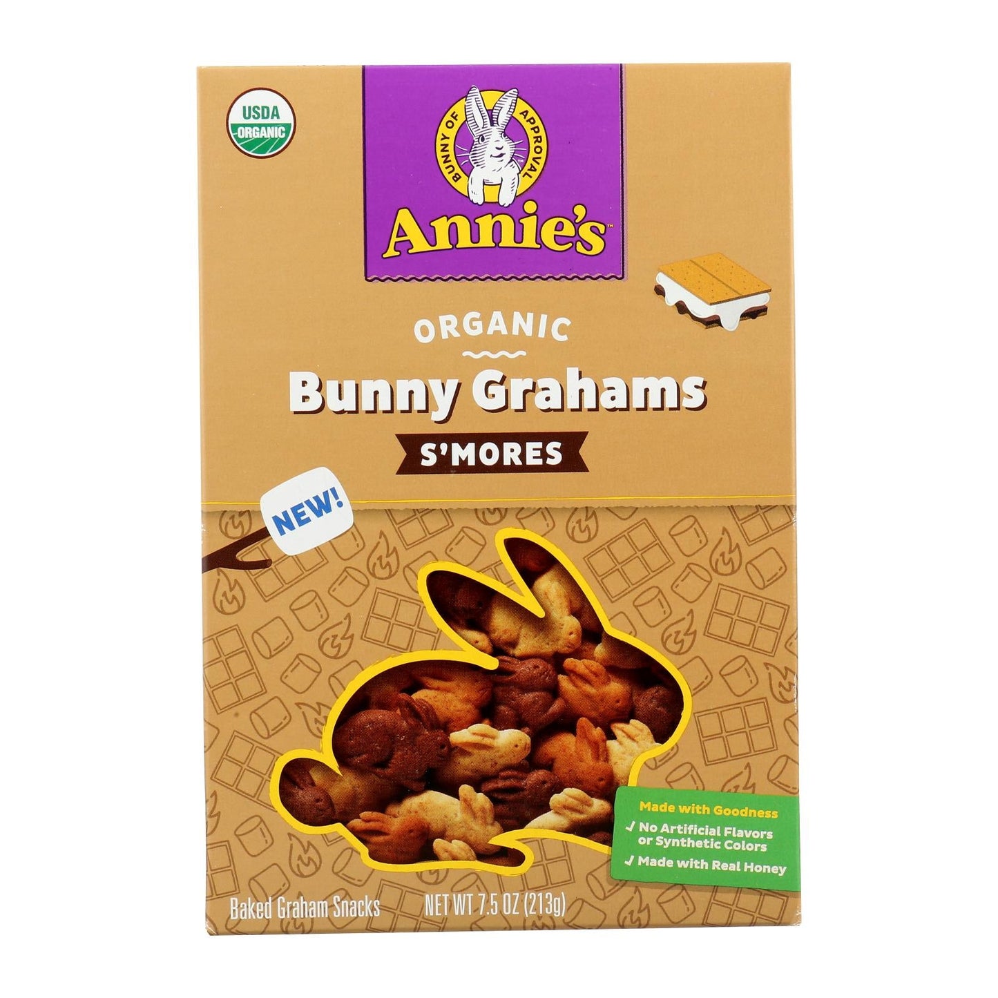 Annie's Homegrown Bunny S'mores Grahams, 7.5 Oz, Pack of 12