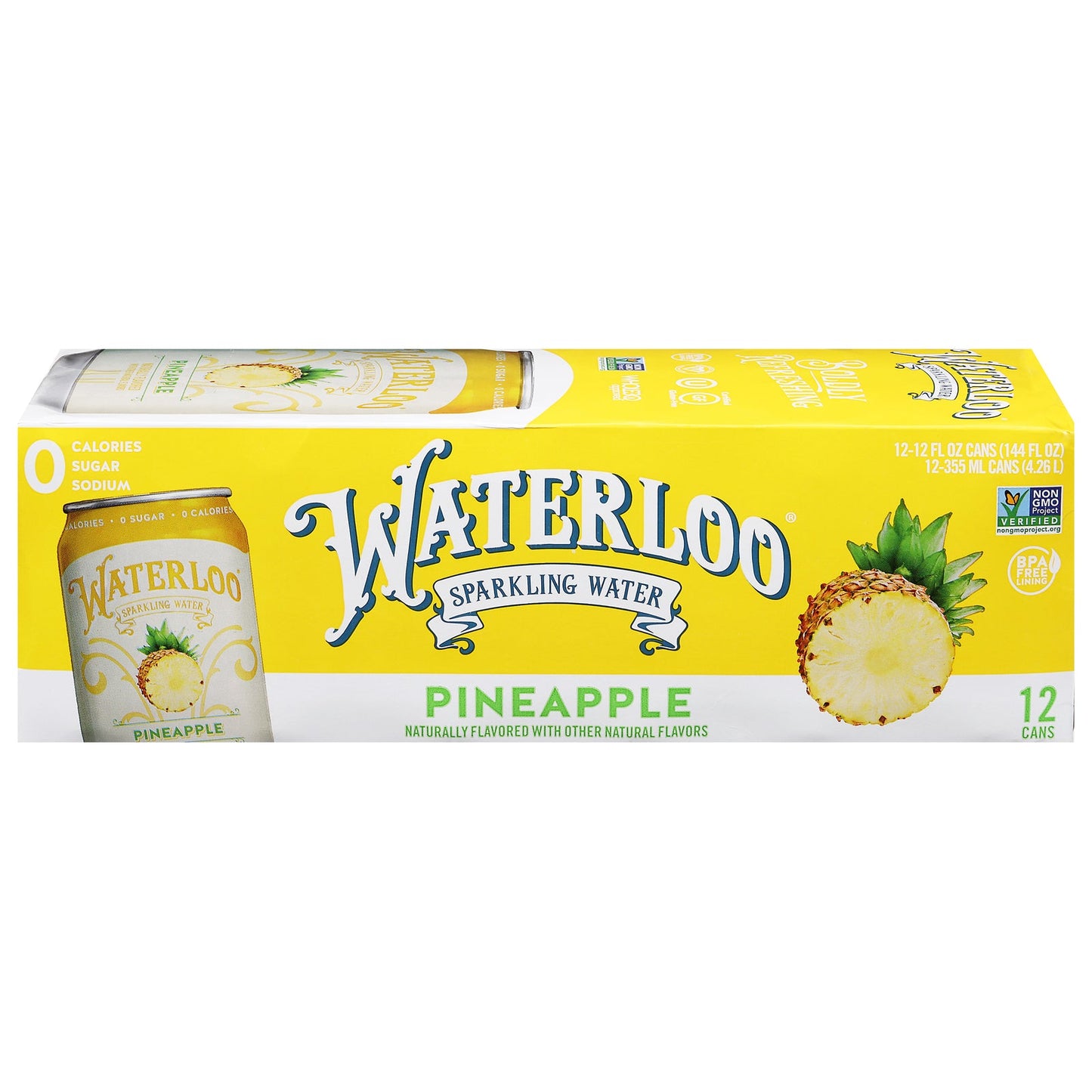 Waterloo Pineapple Sparkling Water - Case of 2 - 12 x 12 oz. Bottles