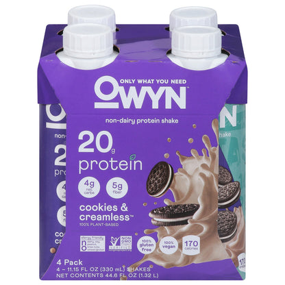 Only What You Need - Creamless & Cookies Plant Based Protein Shake - Case of 3 - 11.14oz