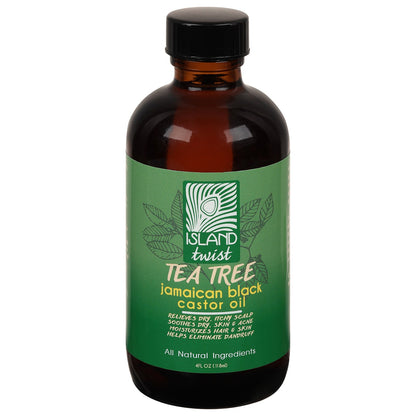 JMCN Island Twist Black Castor Oil Enhanced with Tea Tree - 4 Fl Oz