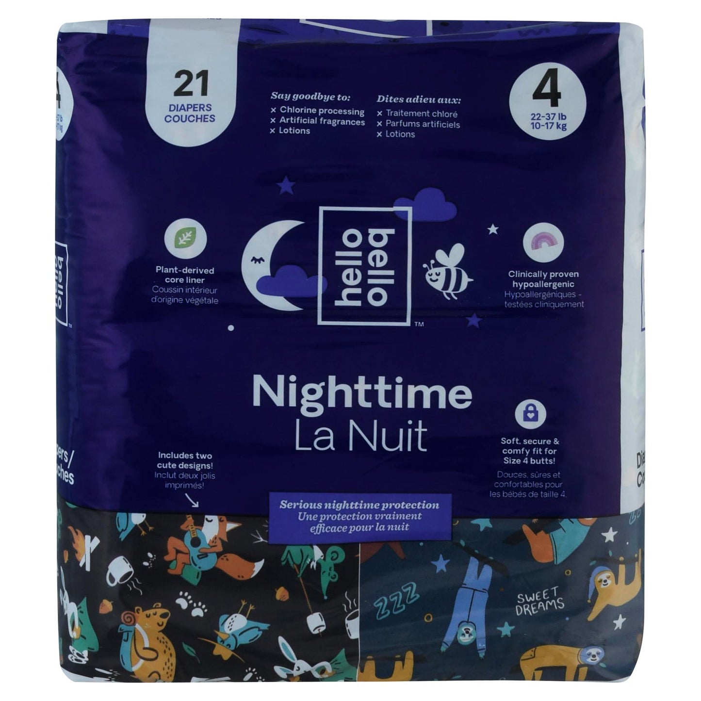 Hello Bello Premium Diaper Overnites, Size 4, 22-37 lbs, 21-Count Pack