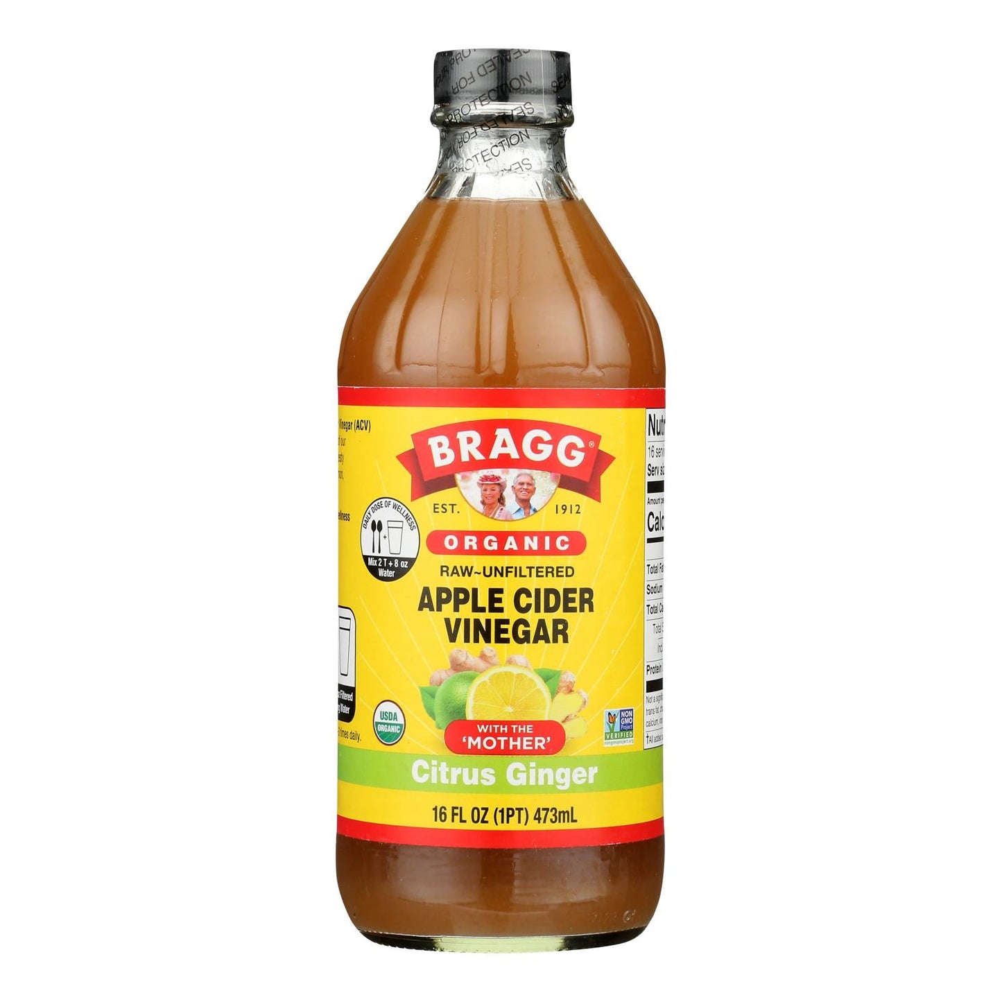 Bragg Apple Cider Vinegar with Ginger 16 oz Case of 12