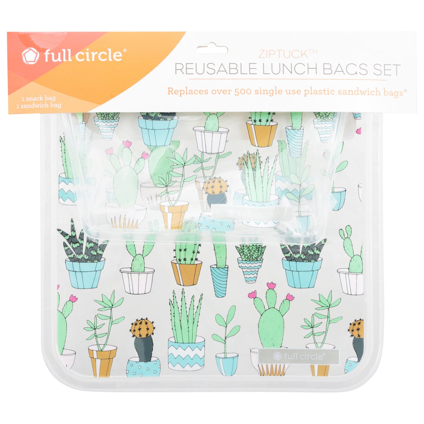 Full Circle Home Cactus Lunch Bags - Pack of 2