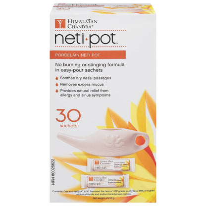 Himalayan Chandra Porcelain Neti Pot with 30 Sachets