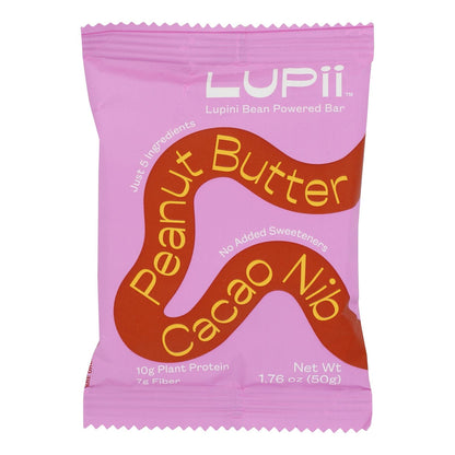 Lupii Bites Protein Peanut Butter with Cacao Nibs, 12-Pack of 1.76 Oz Each
