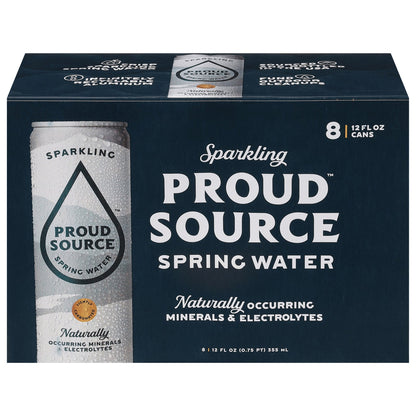 Proud Source Premium Sparkling Spring Water, 8/12 Fl. Oz. Cans (Case of 3)