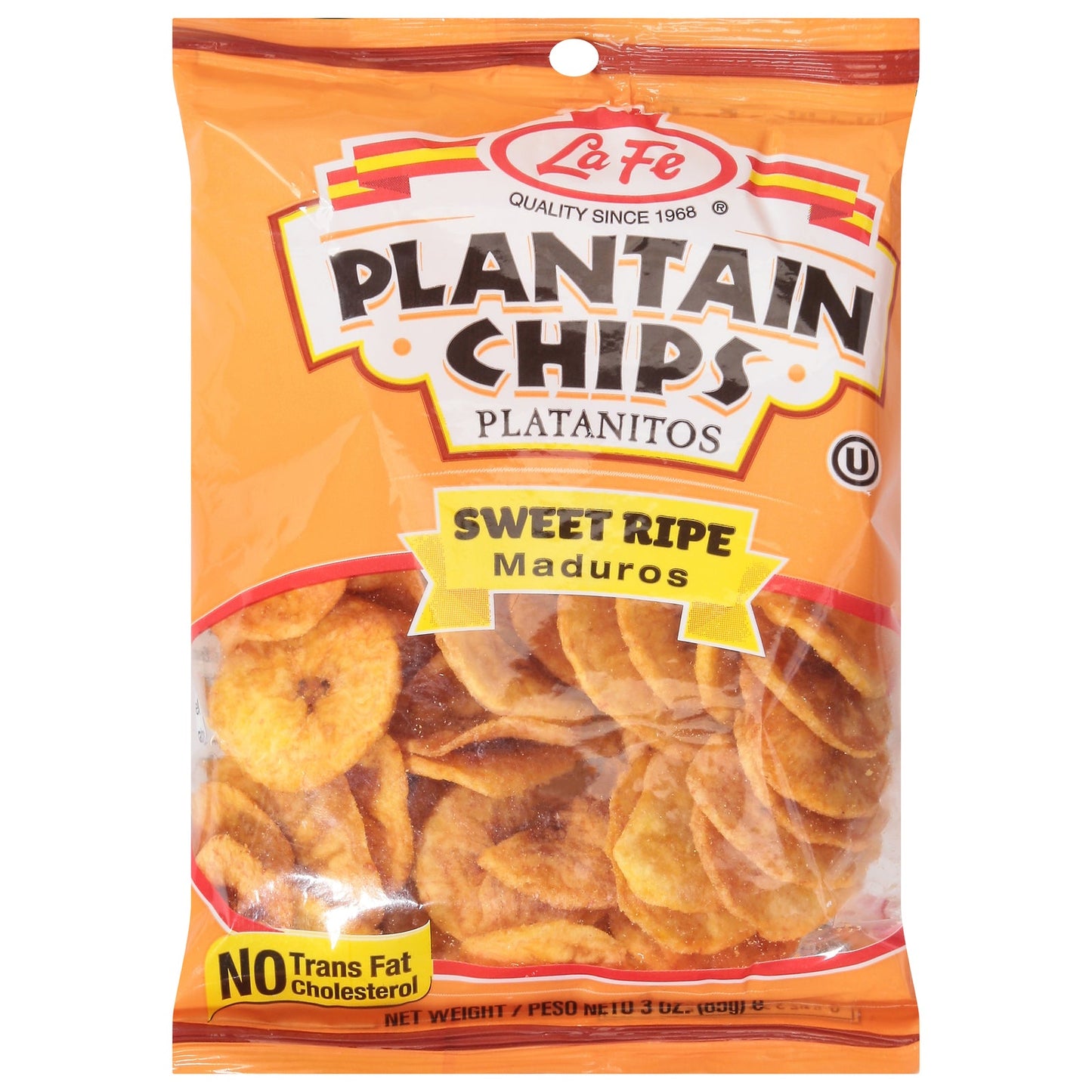 La Fe Sweet Plantain Chips - 3 Oz Pack of 24