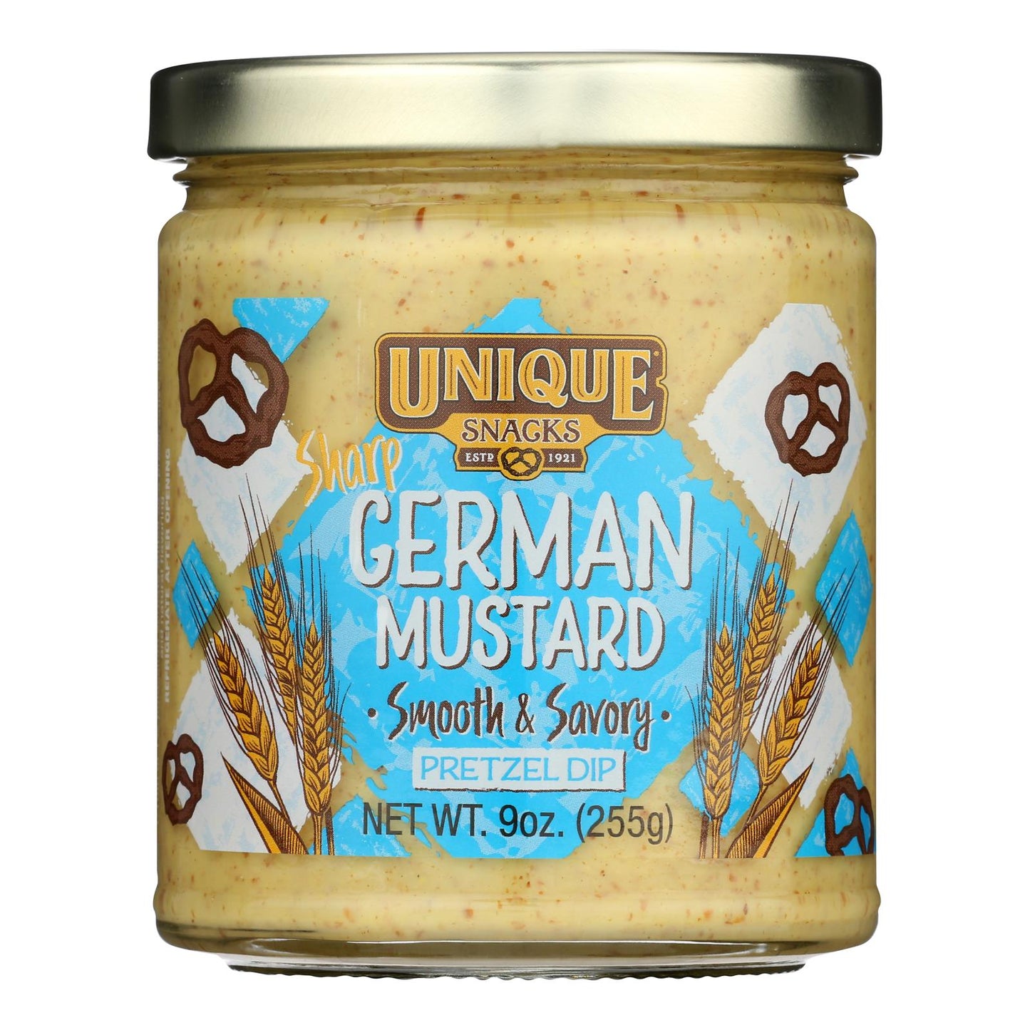 Unique Pretzels Pretzel Dip Sharp German Mustard 9 oz - Case of 12