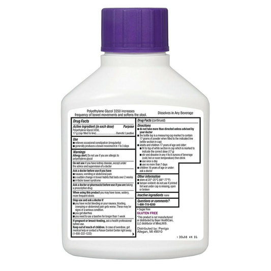 Perrigo Polyethylene Glycol 3350 17.9 Oz Powder