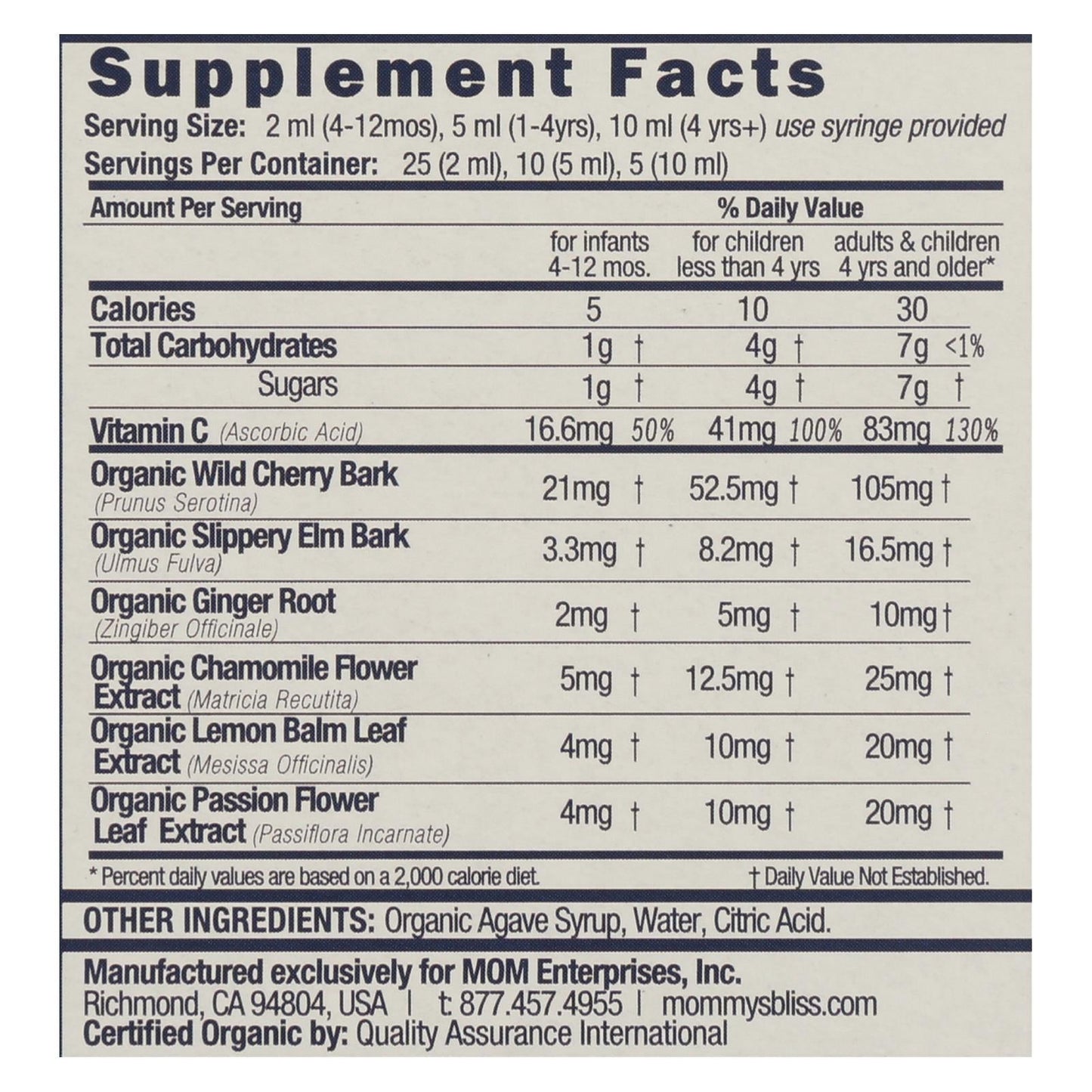Mommy's Bliss Nighttime Cough Syrup for Babies 1.67 Fl oz