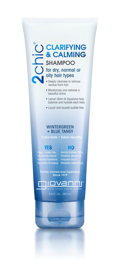 Giovanni 2chic Clarifying/Calming Shampoo - 8.5 Fl Oz, Soothes Itchy Scalp, Paraben-Free