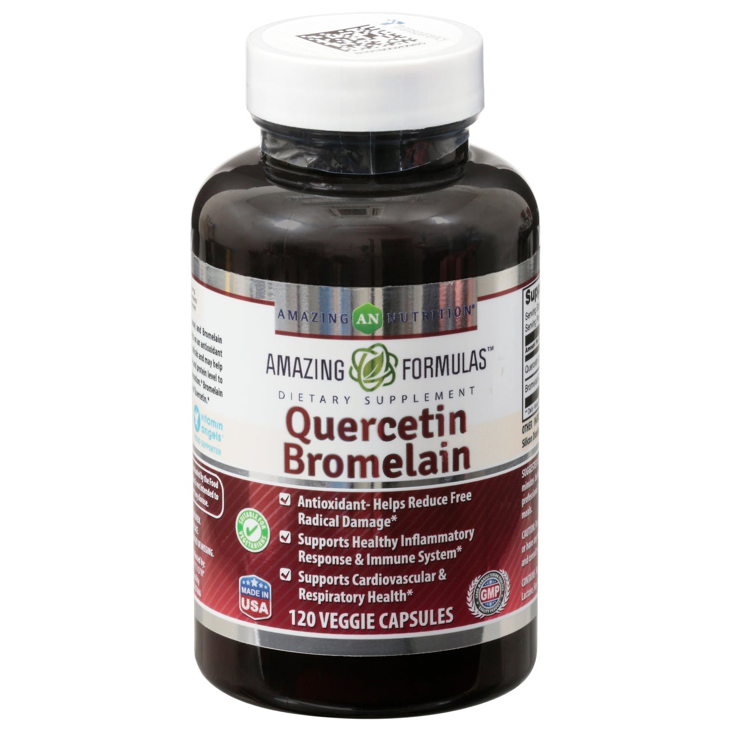 Quercetin Bromelain 500 mg Supplement for Immune Support and Antioxidant Defense by Amazing Formulas - 120 Capsules