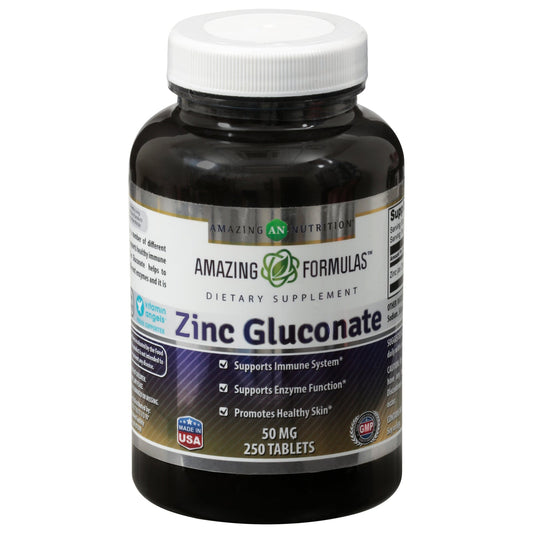 Amazing Formulas Zinc Gluconate 50 mg, 250 Capsules