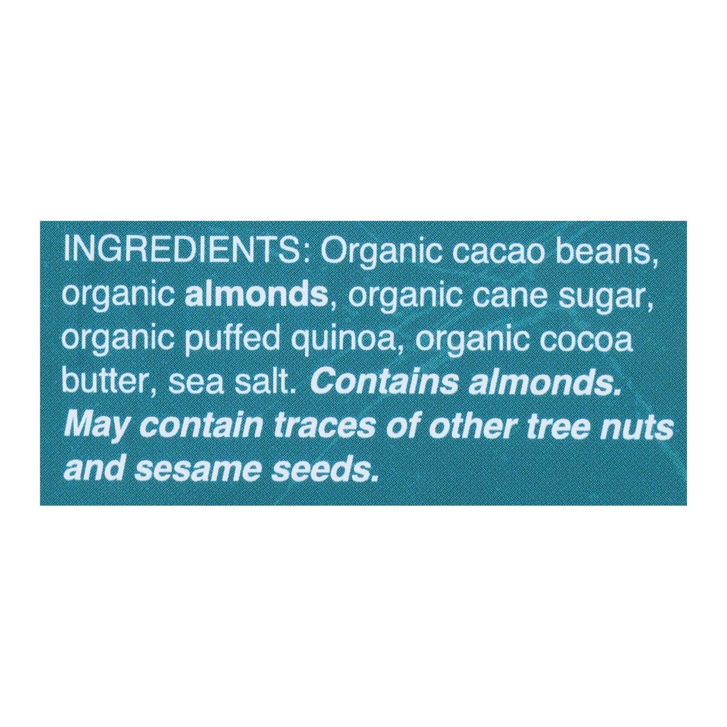 Taza Sea Salt Almond Organic Dark Chocolate Bark - Case of 12 - 4.2 oz Bars