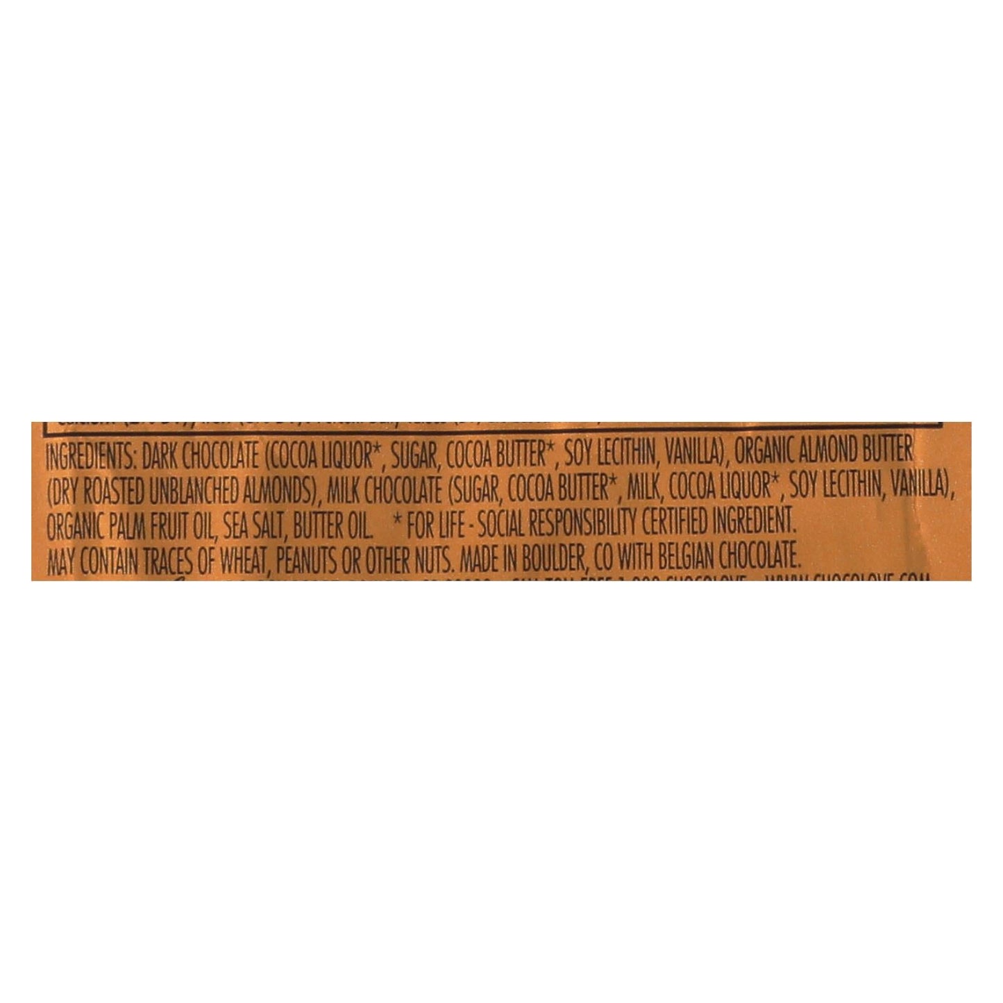 Chocolove Xoxox Almond Butter Dark Chocolate - 0.6oz, Case of 50