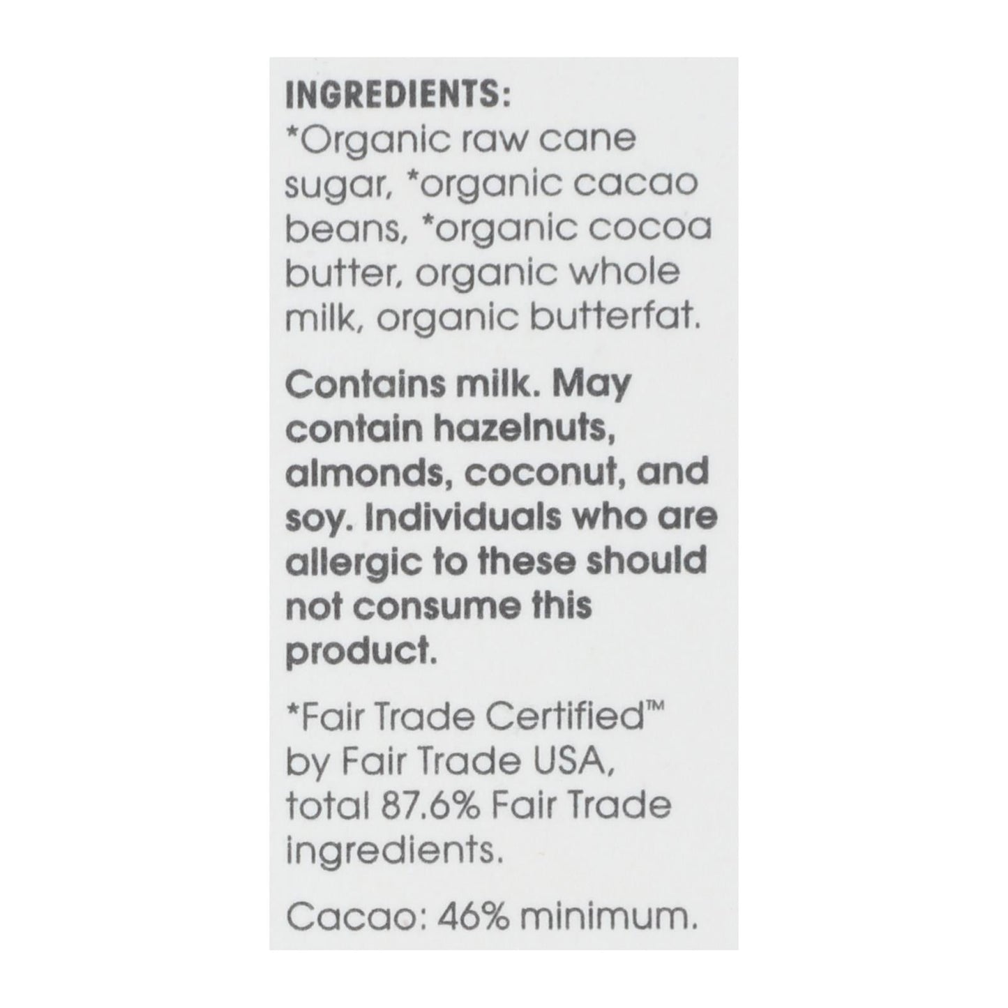 Alter Eco Organic Classic Milk Chocolate, 2.65 Oz. (12-Pack)