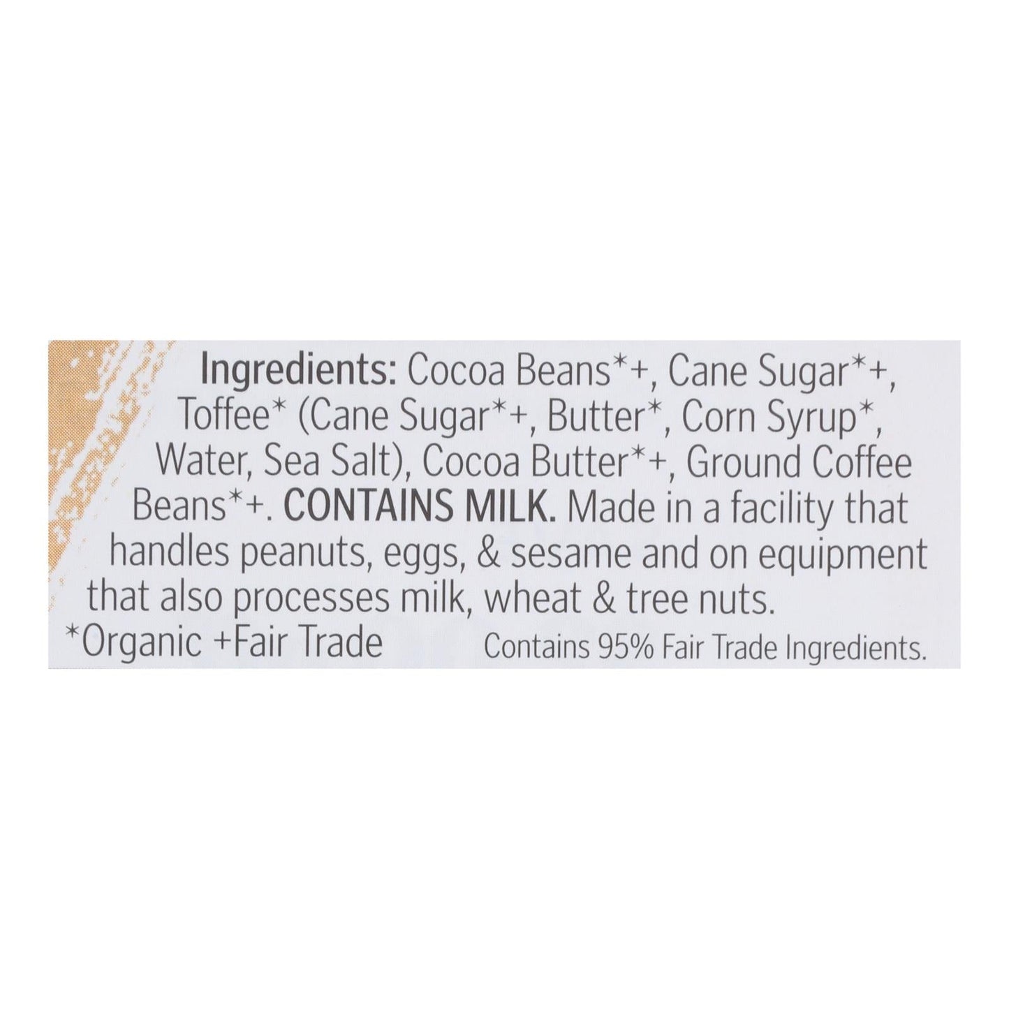Theo Chocolate Coffee Toffee Bar 70% Dark Chocolate - 3 Oz Bar (Case of 12)