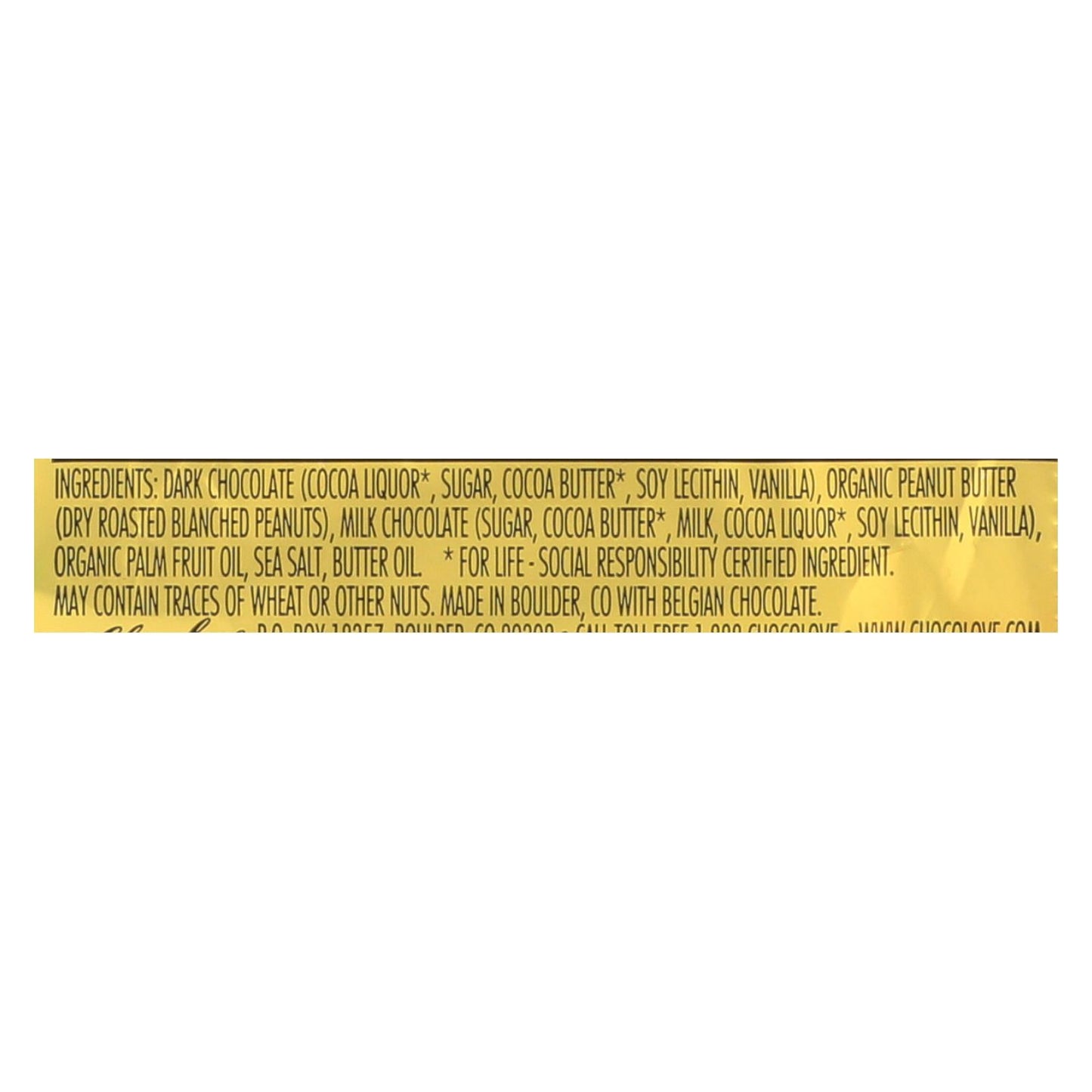 Chocolove Xoxox Peanut Butter Dark Chocolate Cups, Case of 50, .6 Oz