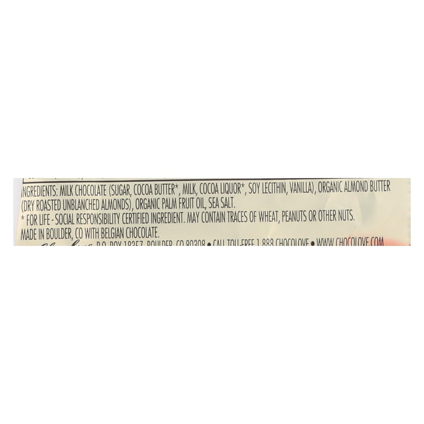 Chocolove XOXOX Almond Butter Milk Chocolate - Case of 50 - 0.6 Oz