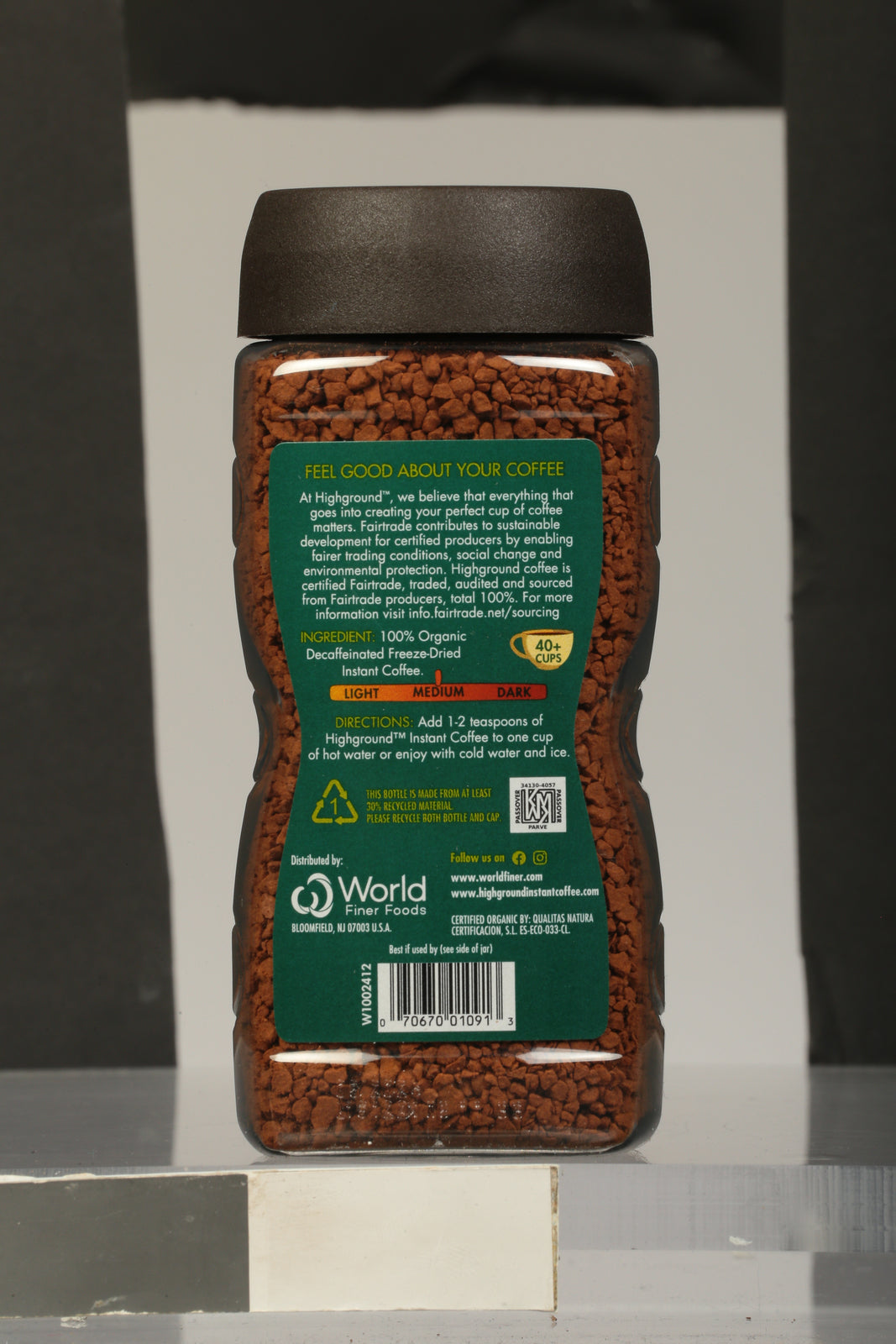 Highground Decaf Instant Coffee, 3.53 Oz (Pack of 6)