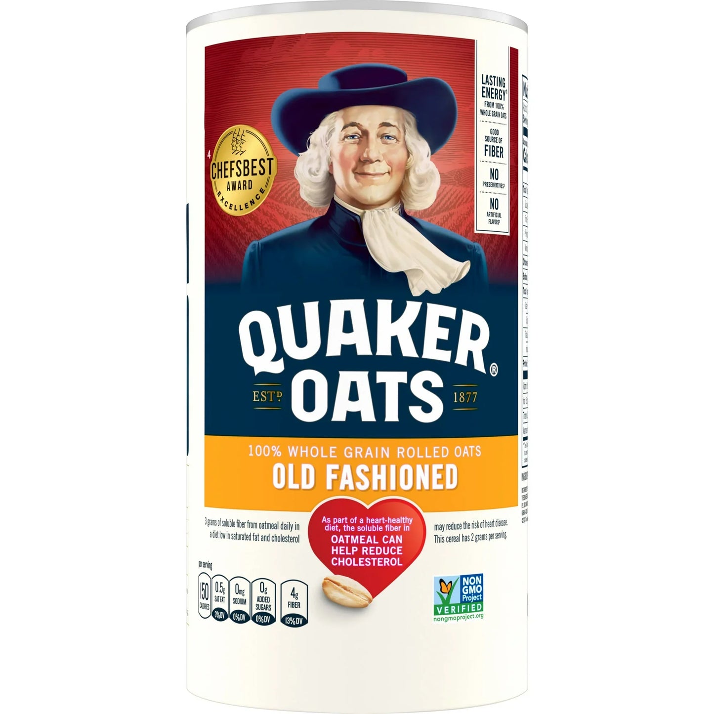 Quaker Old Fashioned Oats - 100% Whole Grain, Case of 12 (18 oz Each)