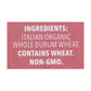 Delallo Organic Whole Wheat Number 65 Orzo Pasta, 16 oz.  (Case of 12)