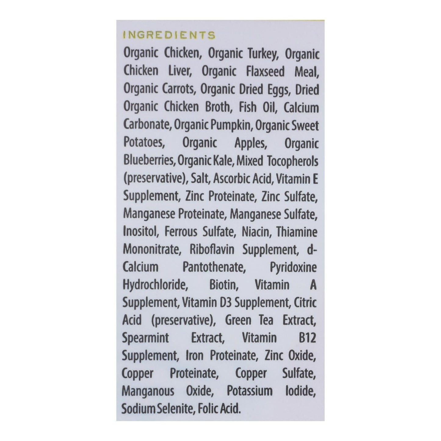 Tender & True Organic Farmer's Market Recipe Dog Food - Case of 10x 1 lb