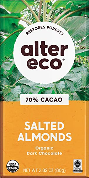 Alter Eco Dark Chocolate Salted Almond - 2.82 Oz (Pack of 12)
