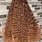 Wet And Wavy Knotless Braid Wig (100% Raw Human Hair) Color 30, HD Full Lace