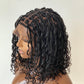 Short Bohemian Knotless Bob Wig (100% HD Human Hair Lace & Curls) Black Color TARA
