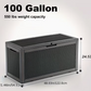 75 Gallon Heavy-Duty Outdoor Deck Box – Waterproof Patio Storage Box with Hinged Lid, Lockable & Easy Assembly
