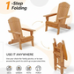 Folding Adirondack Chair – Outdoor Patio Yard Deck Beach Lawn