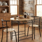3-Piece Dining Set for 2 – Minimalist Wooden Table + 2 Metal Frame Chairs
