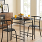 3-Piece Dining Set for 2 – Minimalist Wooden Table + 2 Metal Frame Chairs