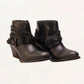 Loyal West Marlene Ankle Booties In Calfskin - Raven
