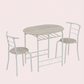 3-Piece Dining Set for 2 – Minimalist Wooden Table + 2 Metal Frame Chairs
