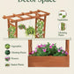 Raised Wooden Planter Box with Tall Trellis for Climbing Plants
