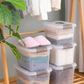 6PCS 8.5 Qt Clear Plastic Storage Boxes Stackable w Lock Lid & Handle