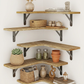Rustic Corner Floating Shelves Set of 5 – Wall Mounted Wood Shelves